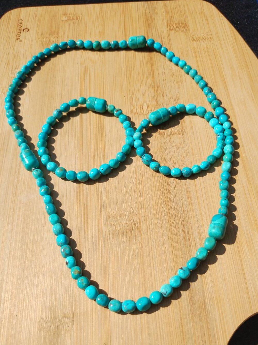 Jay King DTR Turquoise 5 piece Sectional Necklace & Bracelet (magnetized) NIB